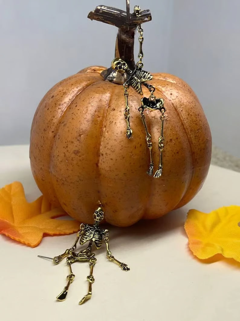 Gold Skeleton Earrings – Not Just for Halloween 👻✨You Can Wear All Year 💀💛- ON SALE🔥