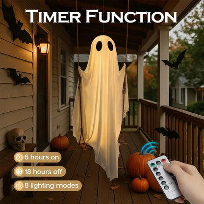 🔥ON SALE🔥Hanging Swing Ghost Halloween Decor with String Lights