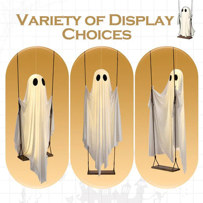 🔥ON SALE🔥Hanging Swing Ghost Halloween Decor with String Lights